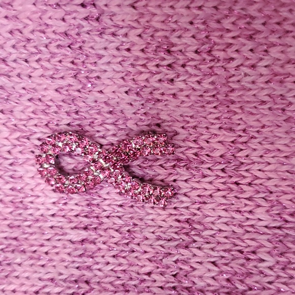 Like new! Design Options by Philip & Jane Gordon breast cancer fringe sweater - Picture 5 of 11